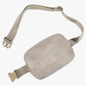 Telena Cloud Grey Faux Leather Belt Bag